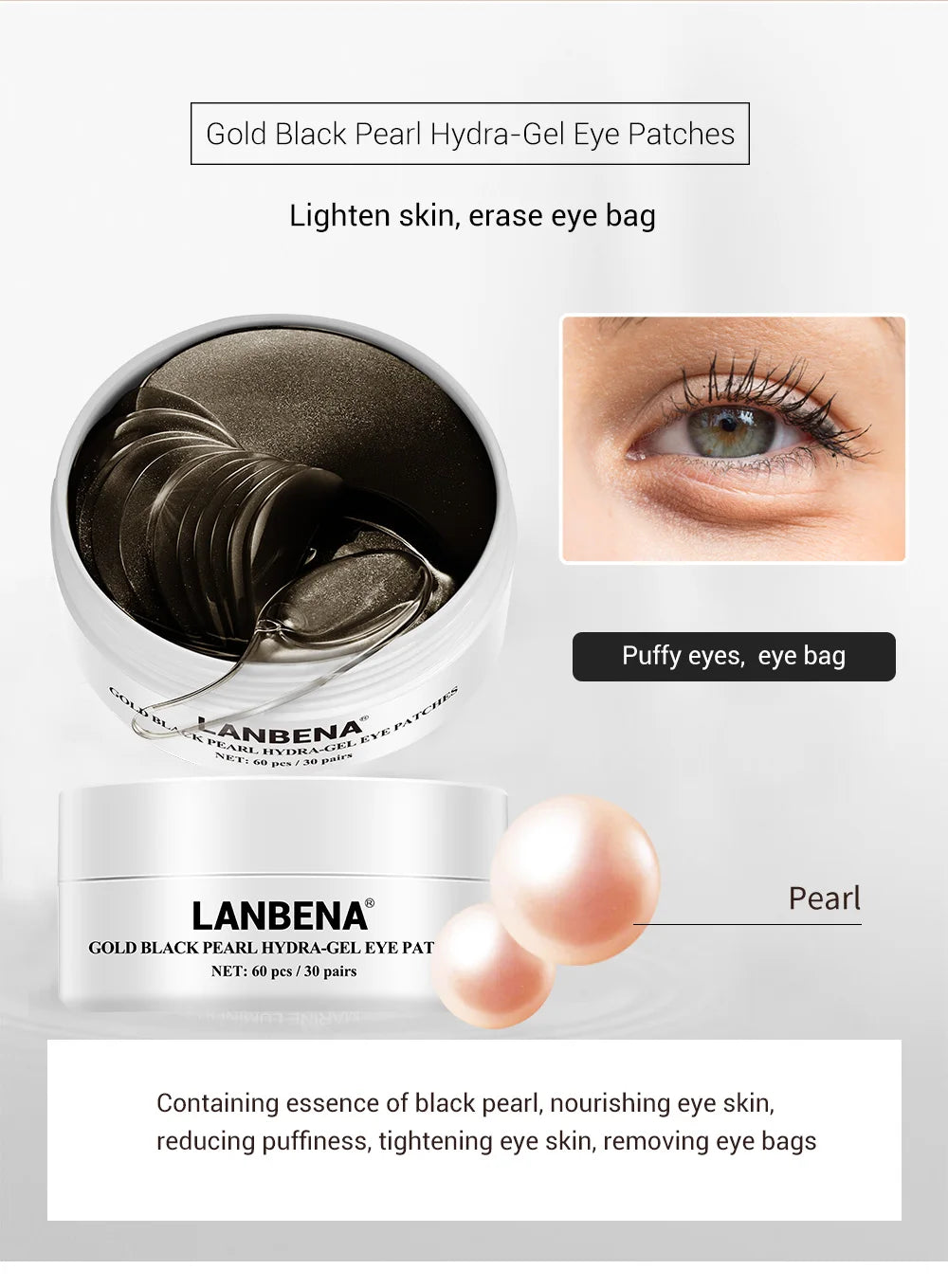 LANBENA™ Patchs au Collagène naturel anti-cernes et anti-fatigue oculaire